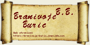 Branivoje Burić vizit kartica